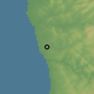 Shaded relief of the 53 km around Santa Cruz do Bispo, drawn from the GMTED2010 grid