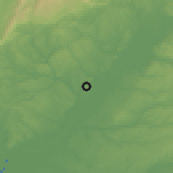 Shaded relief of the 54 km around Santarém, drawn from the GMTED2010 grid