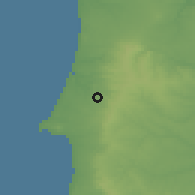 Shaded relief of the 54 km around Santo André, drawn from the GMTED2010 grid