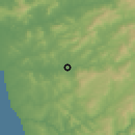 Shaded relief of the 53 km around Santo Tirso, drawn from the GMTED2010 grid