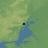 Shaded relief of the 54 km around Alverca do Ribatejo, drawn from the GMTED2010 grid