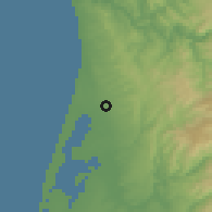 Shaded relief of the 53 km around São João, drawn from the GMTED2010 grid
