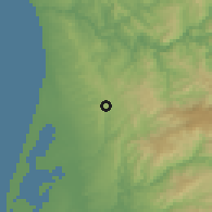 Shaded relief of the 53 km around São João da Madeira, drawn from the GMTED2010 grid