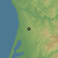 Shaded relief of the 53 km around São João de Ver, drawn from the GMTED2010 grid