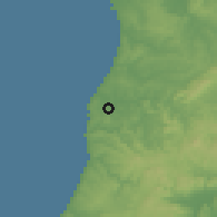 Shaded relief of the 54 km around São Pedro da Cadeira, drawn from the GMTED2010 grid
