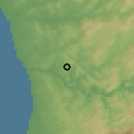 Shaded relief of the 53 km around São Pedro da Cova, drawn from the GMTED2010 grid