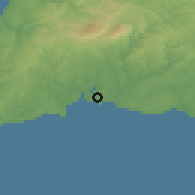Shaded relief of the 54 km around Alvor, drawn from the GMTED2010 grid