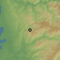 Shaded relief of the 53 km around São Pedro de Castelões, drawn from the GMTED2010 grid