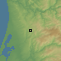 Shaded relief of the 53 km around São Roque, drawn from the GMTED2010 grid