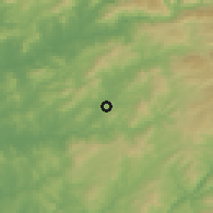Shaded relief of the 53 km around Selho, drawn from the GMTED2010 grid