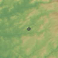 Shaded relief of the 53 km around Serzedelo, drawn from the GMTED2010 grid