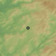 Shaded relief of the 53 km around Serzedo, drawn from the GMTED2010 grid