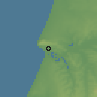 Shaded relief of the 53 km around Tavarede, drawn from the GMTED2010 grid