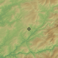 Shaded relief of the 53 km around Telões, drawn from the GMTED2010 grid