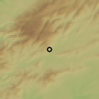 Shaded relief of the 53 km around Tortosendo, drawn from the GMTED2010 grid