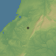 Shaded relief of the 53 km around Turquel, drawn from the GMTED2010 grid