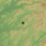 Shaded relief of the 53 km around Urgezes, drawn from the GMTED2010 grid