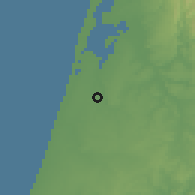 Shaded relief of the 53 km around Vagos, drawn from the GMTED2010 grid
