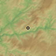 Shaded relief of the 53 km around Valadares, drawn from the GMTED2010 grid