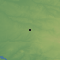 Shaded relief of the 54 km around Vendas Novas, drawn from the GMTED2010 grid