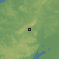 Shaded relief of the 54 km around Ventosa, drawn from the GMTED2010 grid