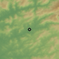 Shaded relief of the 53 km around Vila de Prado, drawn from the GMTED2010 grid