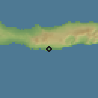 Shaded relief of the 54 km around Vila Franca do Campo, drawn from the GMTED2010 grid