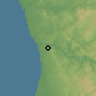 Shaded relief of the 53 km around Vila Nova de Gaia, drawn from the GMTED2010 grid