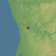 Shaded relief of the 53 km around Vilar de Andorinho, drawn from the GMTED2010 grid