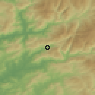 Shaded relief of the 53 km around Antas, drawn from the GMTED2010 grid