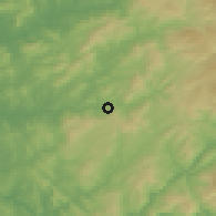 Shaded relief of the 53 km around Vilarinho, drawn from the GMTED2010 grid