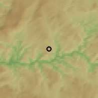 Shaded relief of the 53 km around Vilela, drawn from the GMTED2010 grid
