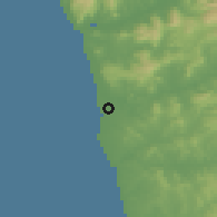Shaded relief of the 53 km around Apúlia, drawn from the GMTED2010 grid