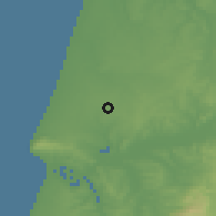 Shaded relief of the 53 km around Arazede, drawn from the GMTED2010 grid