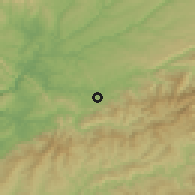 Shaded relief of the 53 km around Arganil, drawn from the GMTED2010 grid