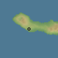 Shaded relief of the 54 km around Arrifes, drawn from the GMTED2010 grid