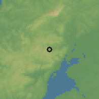 Shaded relief of the 54 km around Arruda dos Vinhos, drawn from the GMTED2010 grid