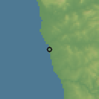 Shaded relief of the 53 km around Árvore, drawn from the GMTED2010 grid