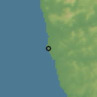Shaded relief of the 53 km around A Ver-o-Mar, drawn from the GMTED2010 grid