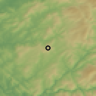 Shaded relief of the 53 km around Barrosas, drawn from the GMTED2010 grid
