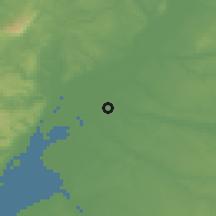 Shaded relief of the 54 km around Benavente, drawn from the GMTED2010 grid