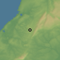 Shaded relief of the 53 km around Benedita, drawn from the GMTED2010 grid