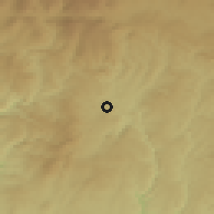 Shaded relief of the 53 km around Bragança, drawn from the GMTED2010 grid