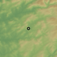 Shaded relief of the 53 km around Brito, drawn from the GMTED2010 grid