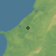 Shaded relief of the 53 km around Caldas da Rainha, drawn from the GMTED2010 grid