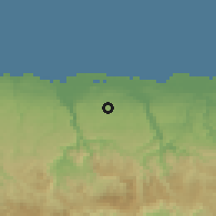 Shaded relief of the 59 km around La Alianza, drawn from the GMTED2010 grid