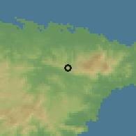 Shaded relief of the 59 km around Lomas, drawn from the GMTED2010 grid