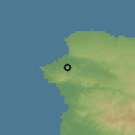 Shaded relief of the 59 km around Luyando, drawn from the GMTED2010 grid