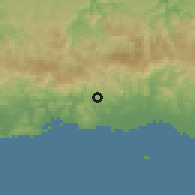Shaded relief of the 59 km around Marueño, drawn from the GMTED2010 grid