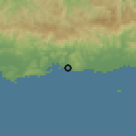 Shaded relief of the 59 km around Peñuelas, drawn from the GMTED2010 grid